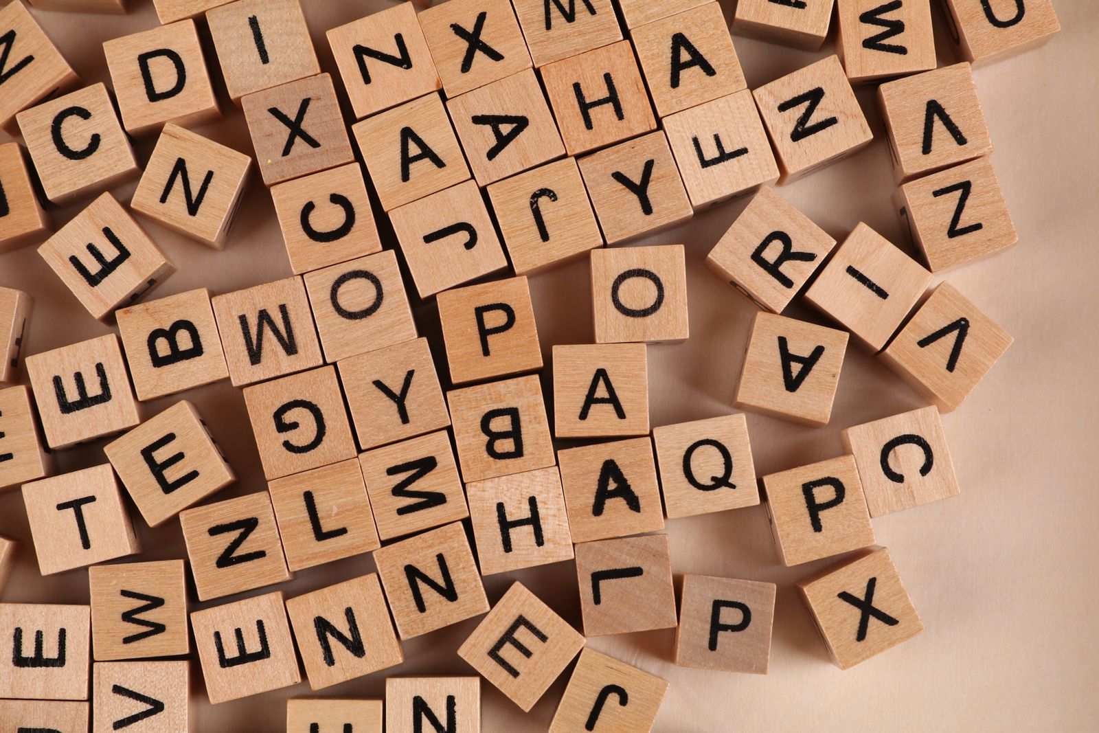 Wooden alphabet letter blocks