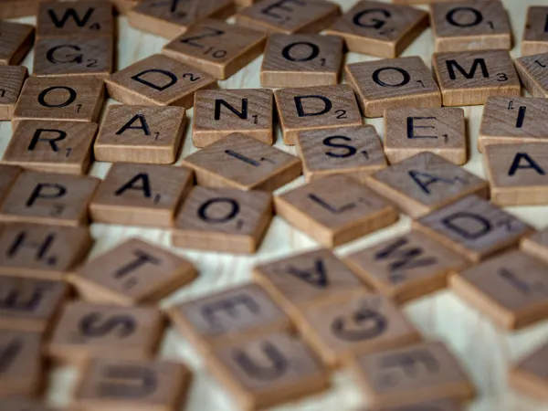 Close-up of printed typography letters