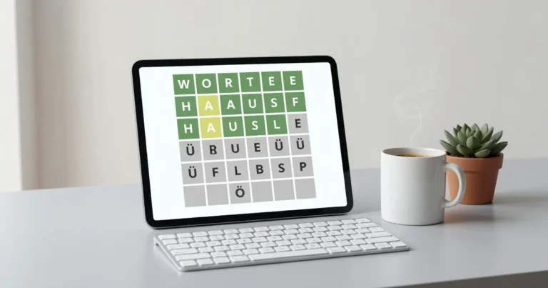 Featured image: Professional featured image for: How to Play German Wordle: Rules and Winning Tips. Clean editorial