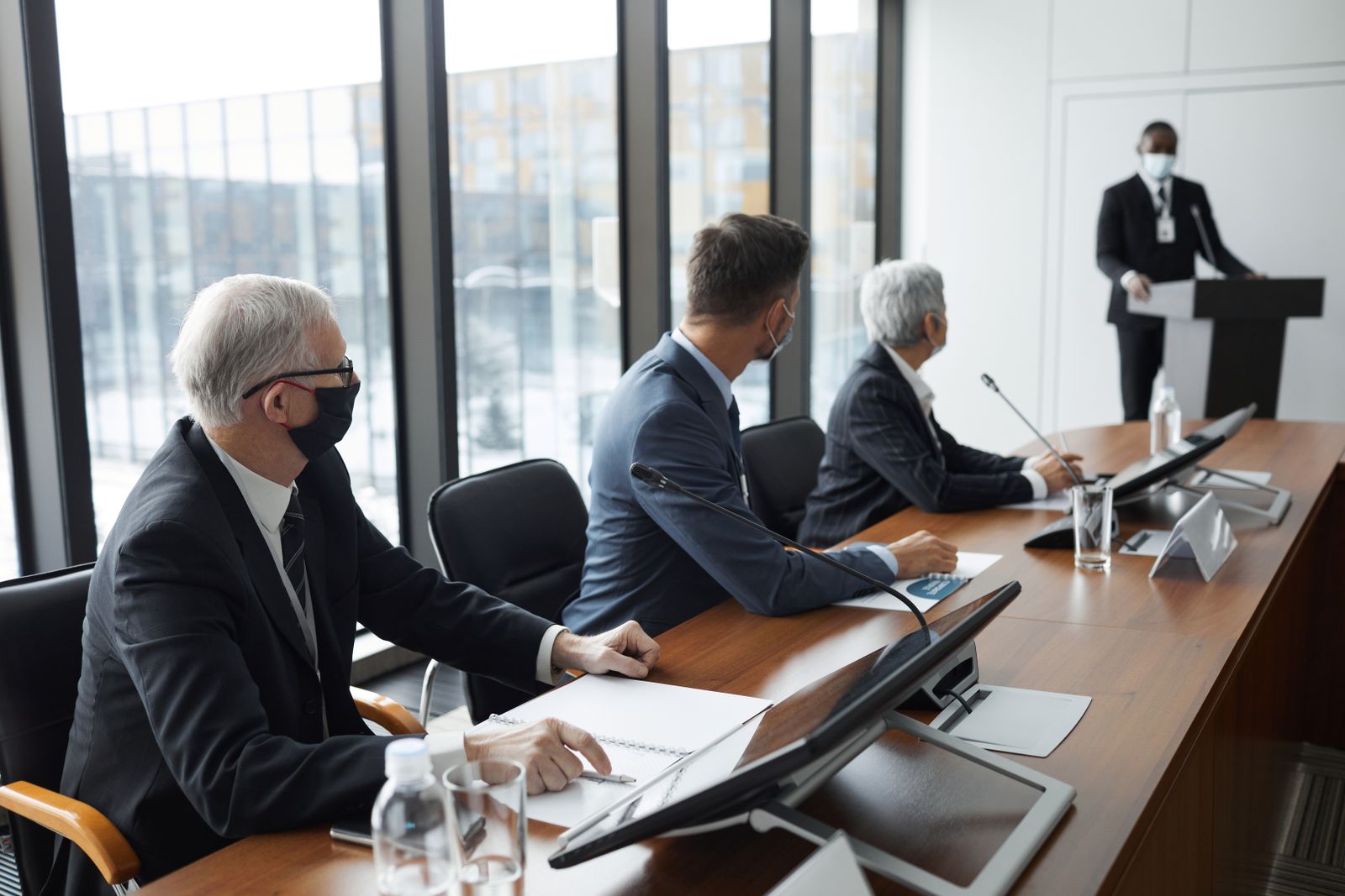 Business people in a modern meeting room