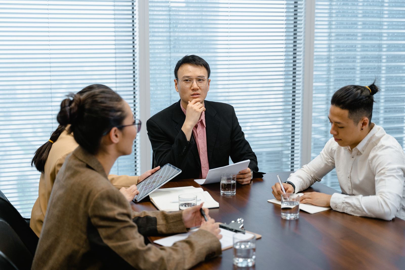 Business team collaborating in conference room