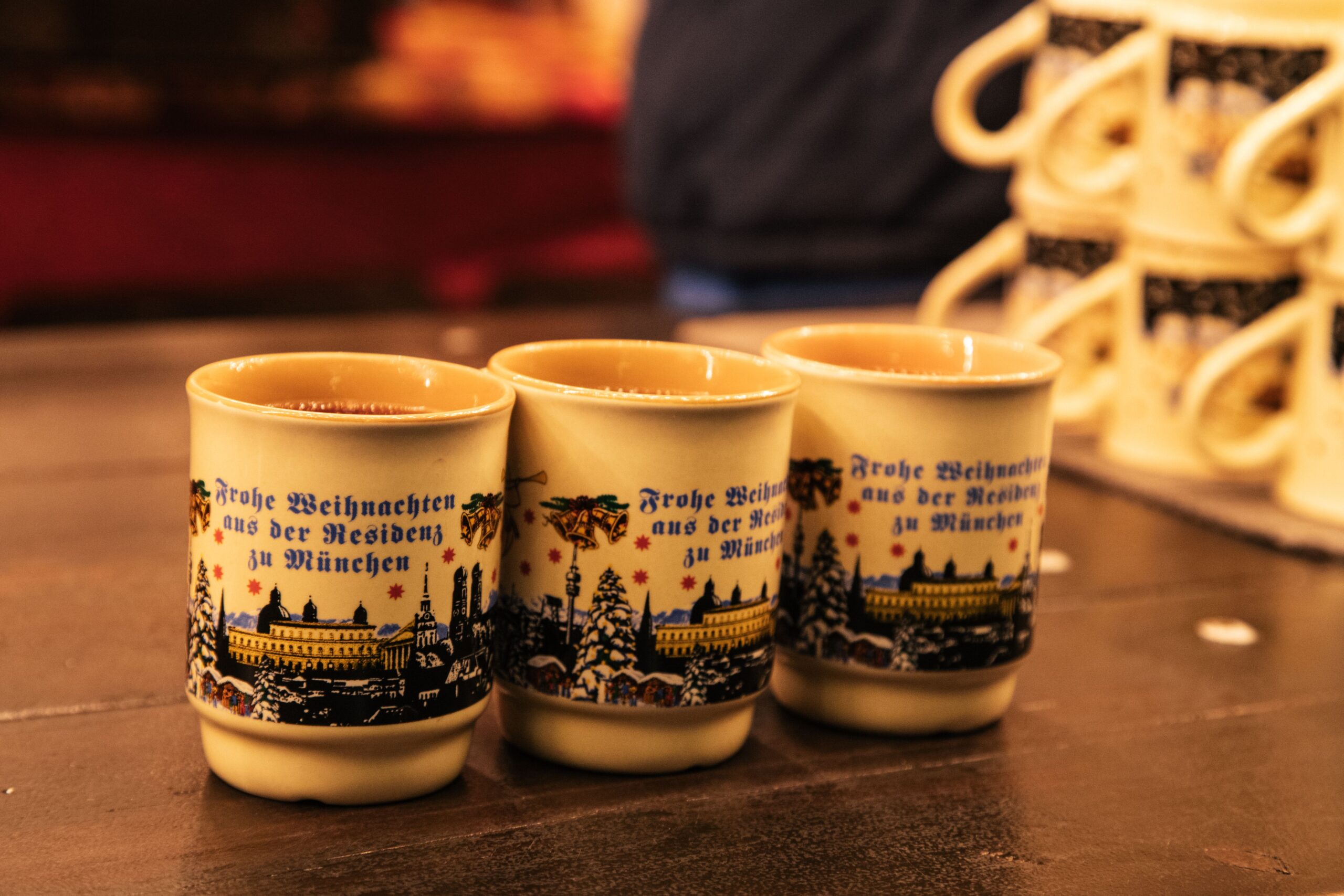 Gluhwein mugs from a Munich Christmas market