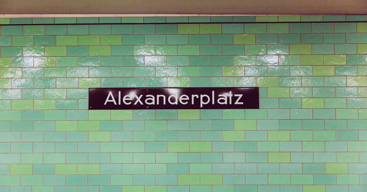 Alexanderplatz in Berlin at twilight