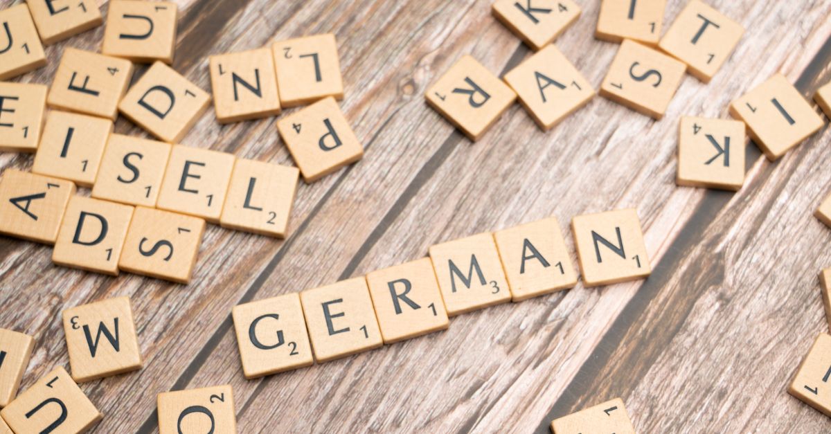 The word German spelled out with Scrabble letters