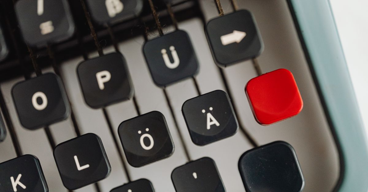 Close-up of vintage typewriter keys
