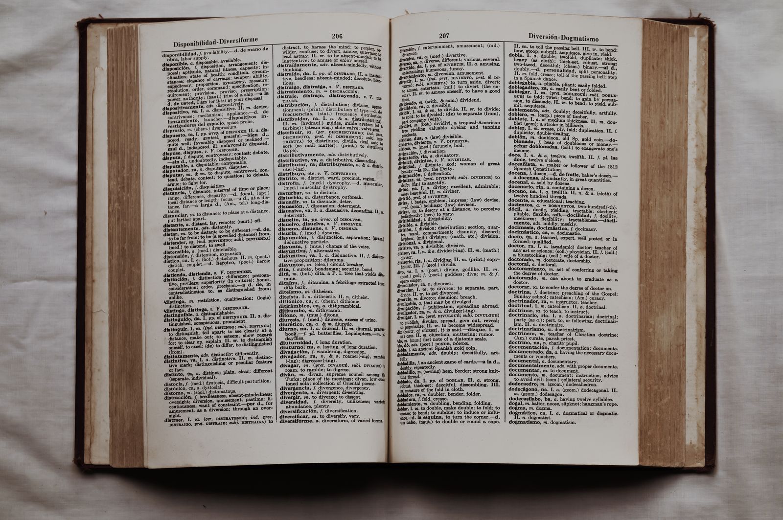 Close-up of an open book showing printed text