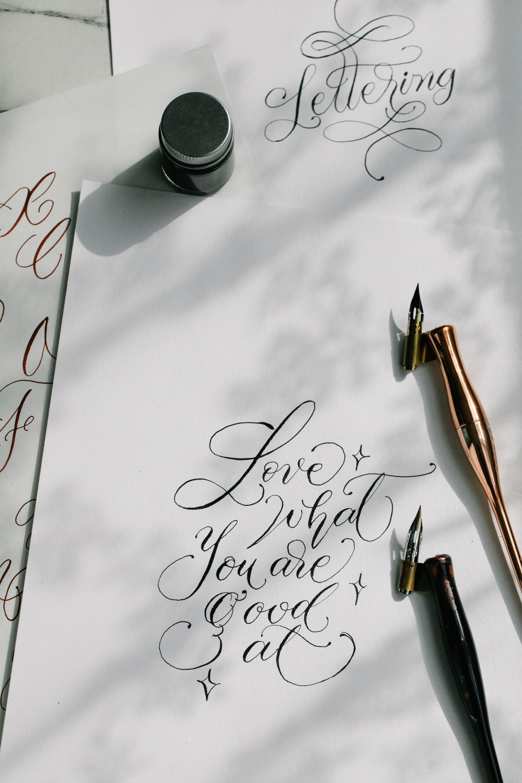 Calligraphy text written on paper