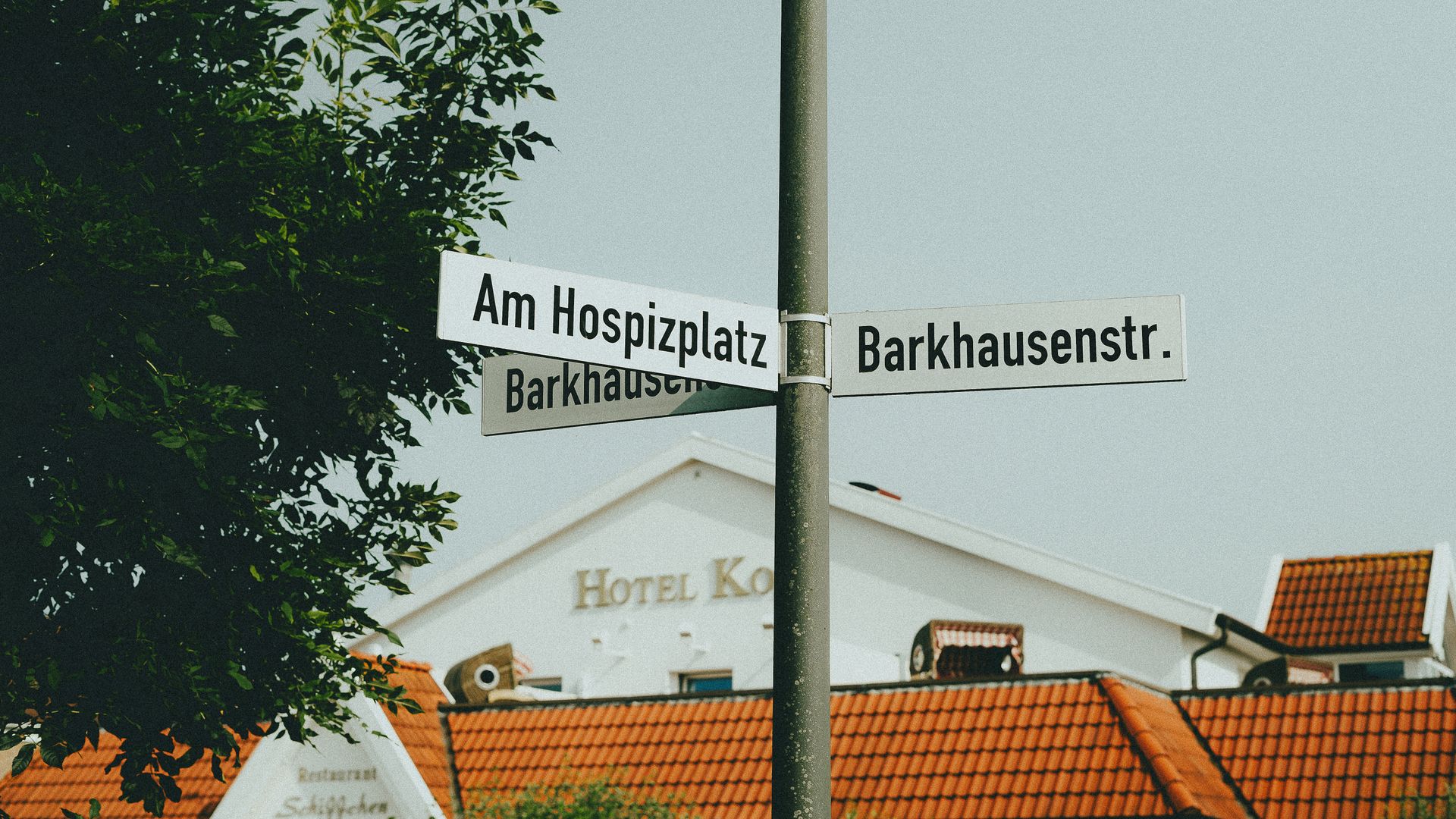 A street sign with a street name in Germany