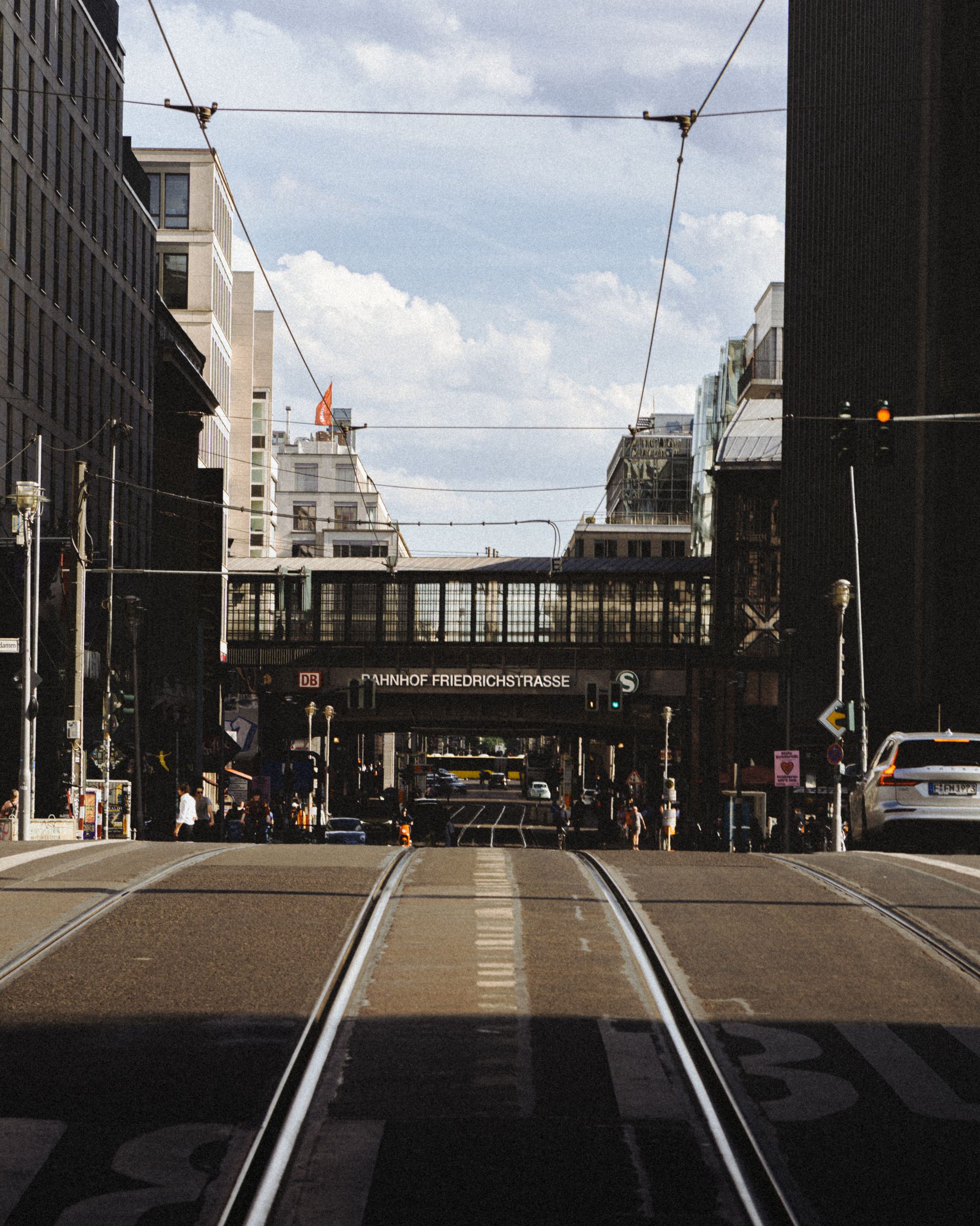 Street view of Friedrichstrasse station in Berlin