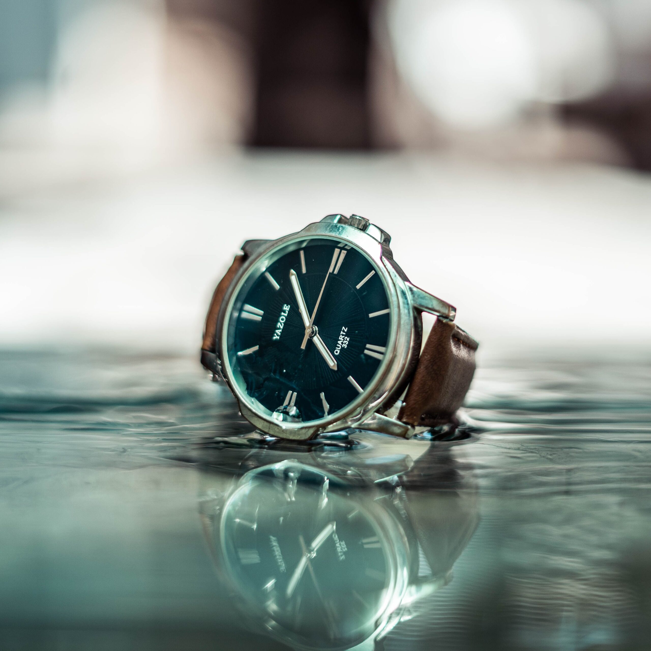 Close-up of an analog wristwatch