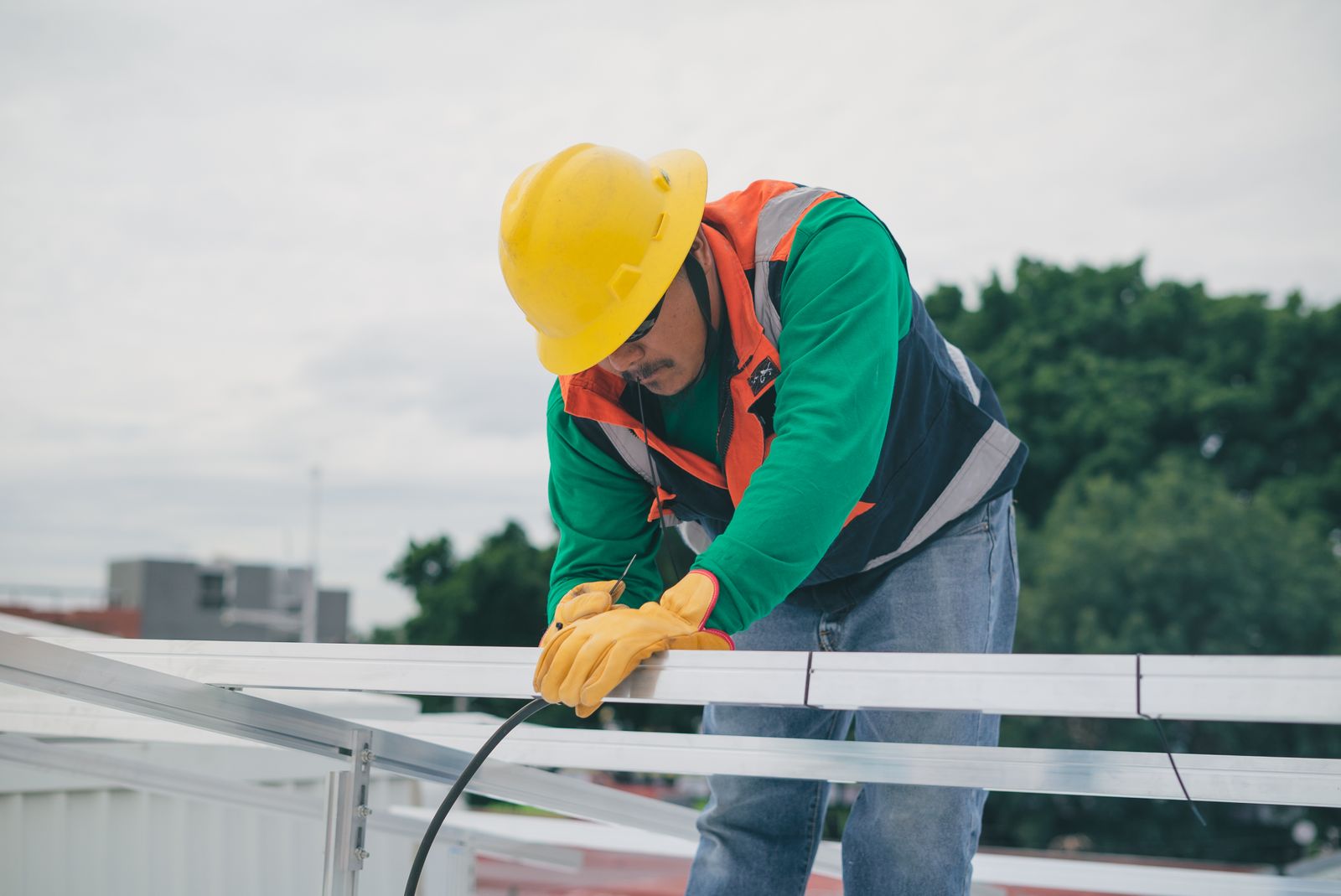 Construction worker working on site