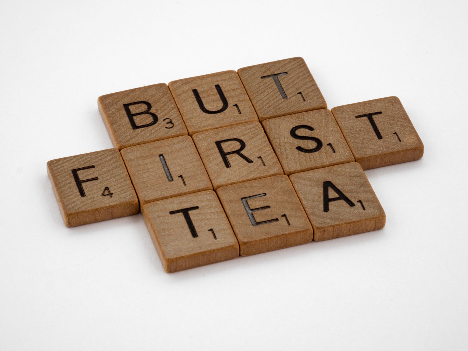 Close-up of Scrabble letter tiles