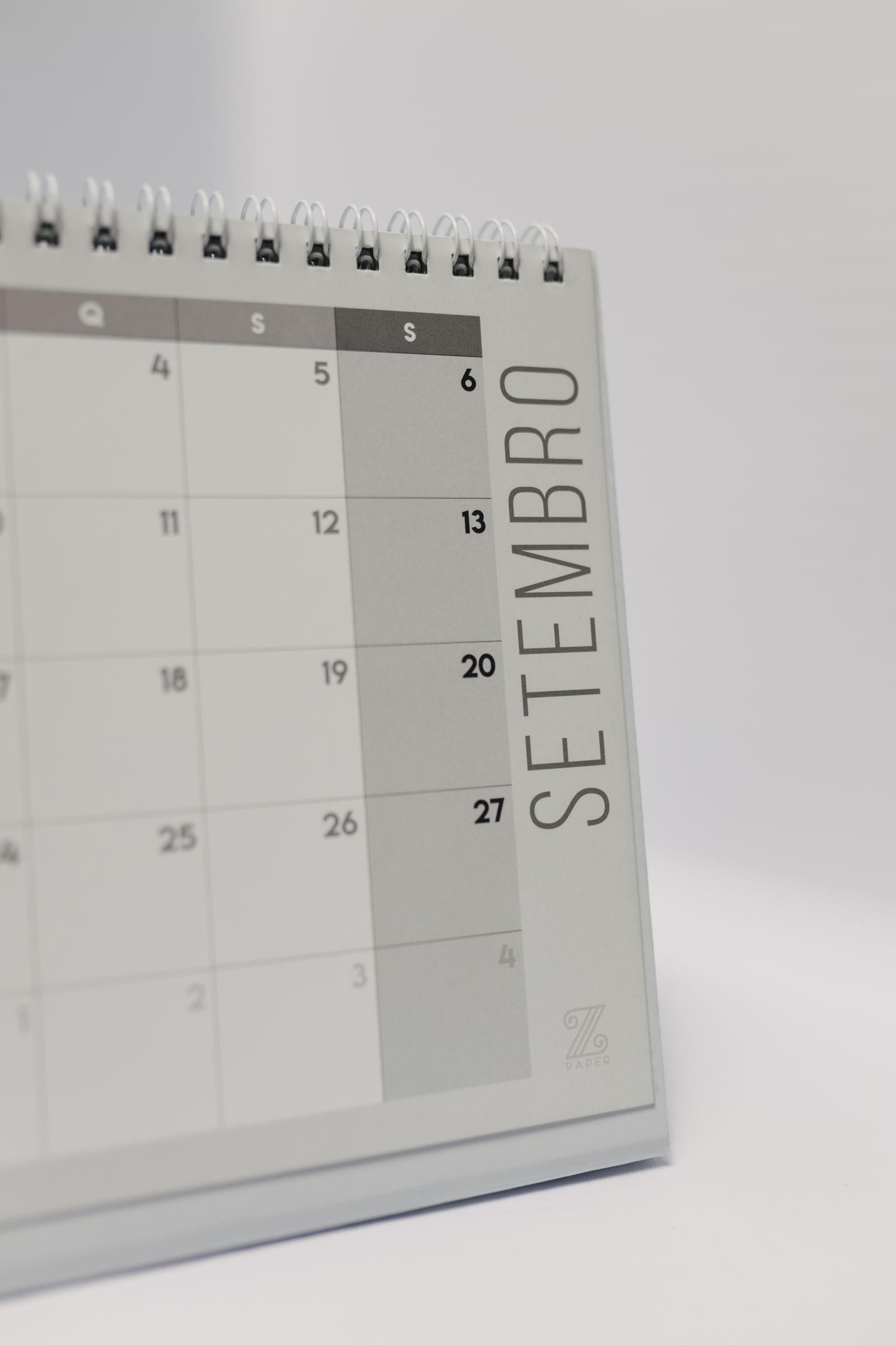Minimalist September calendar page