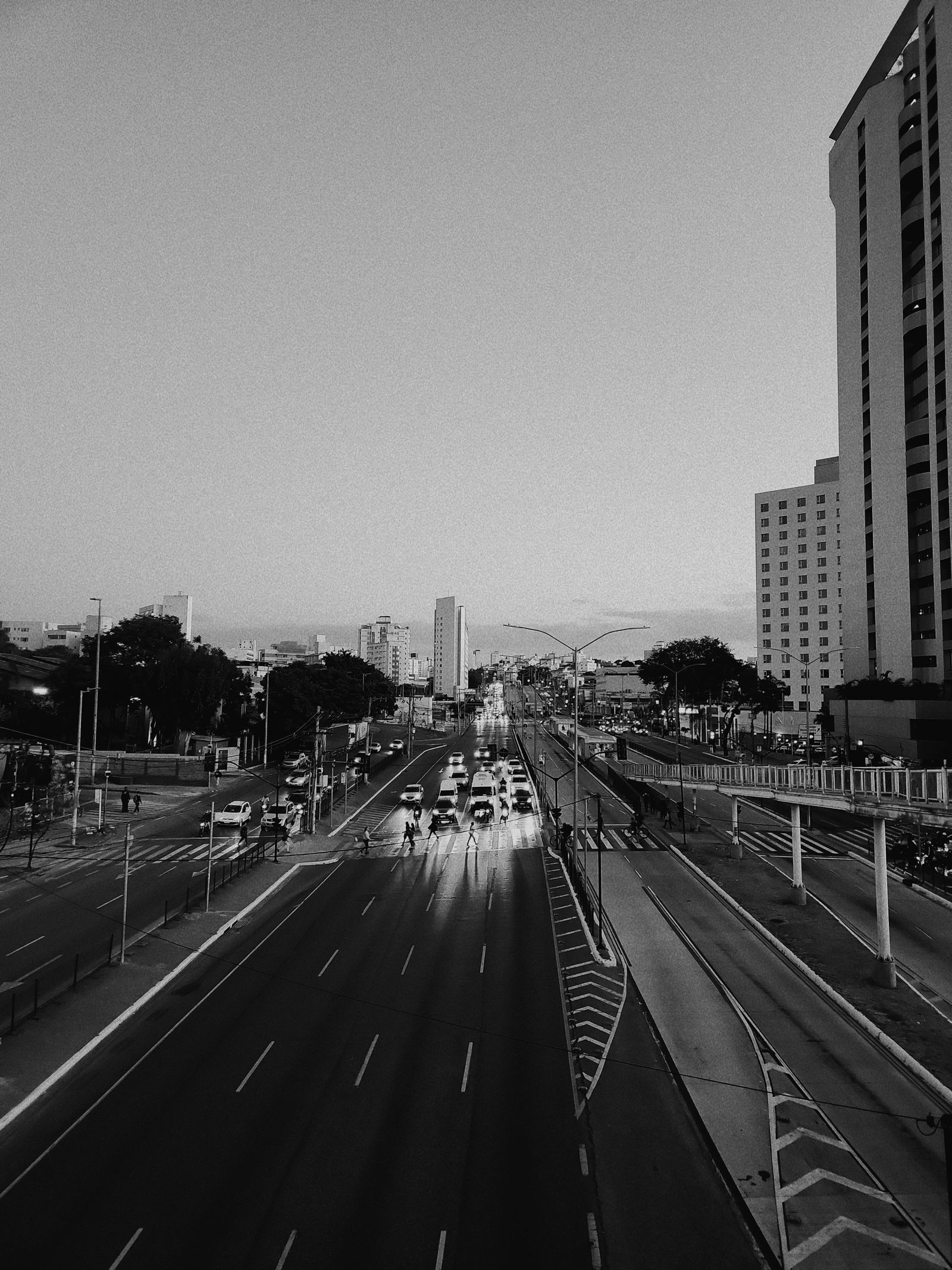 City street scene with everyday urban life