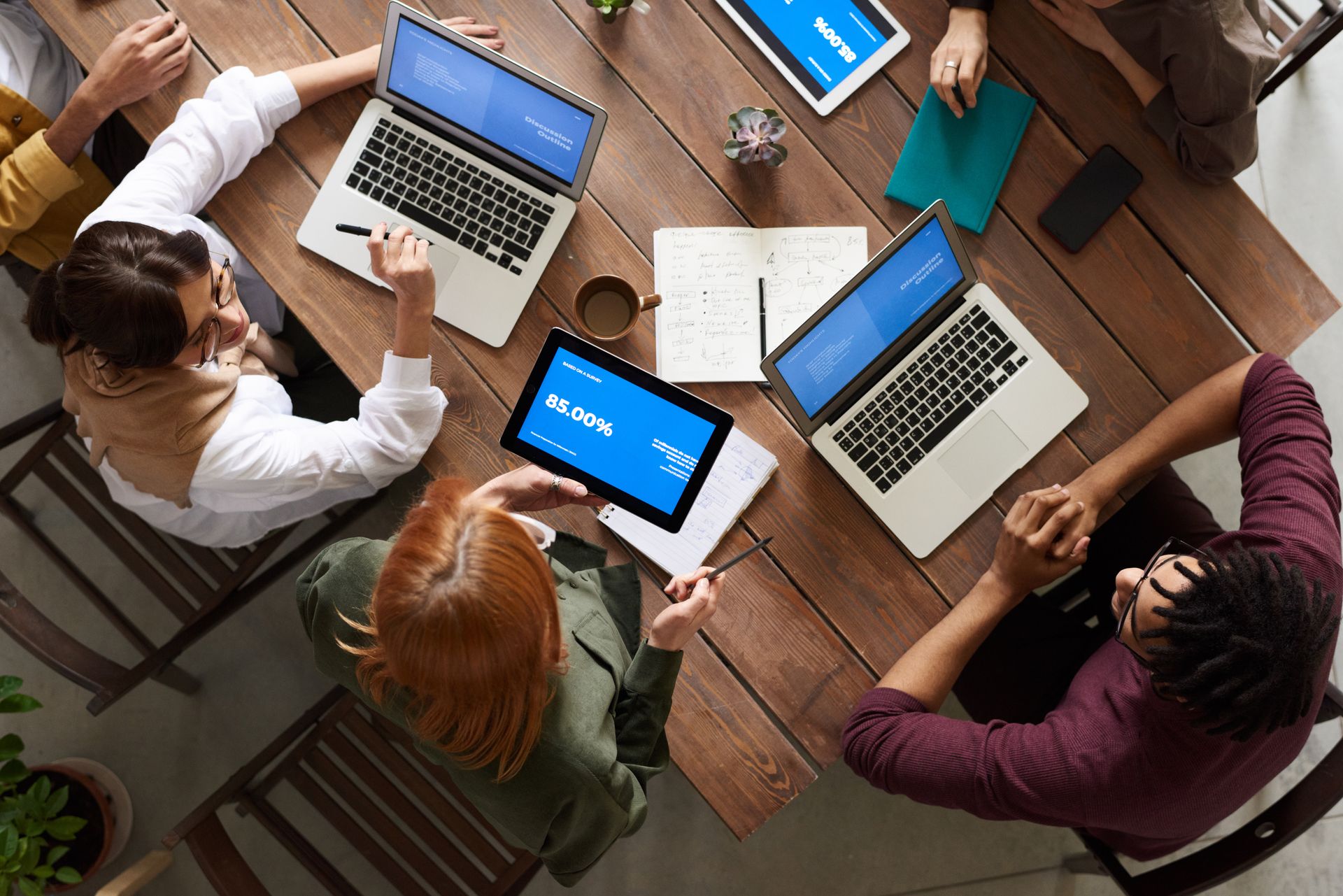 Business presentation in a meeting room