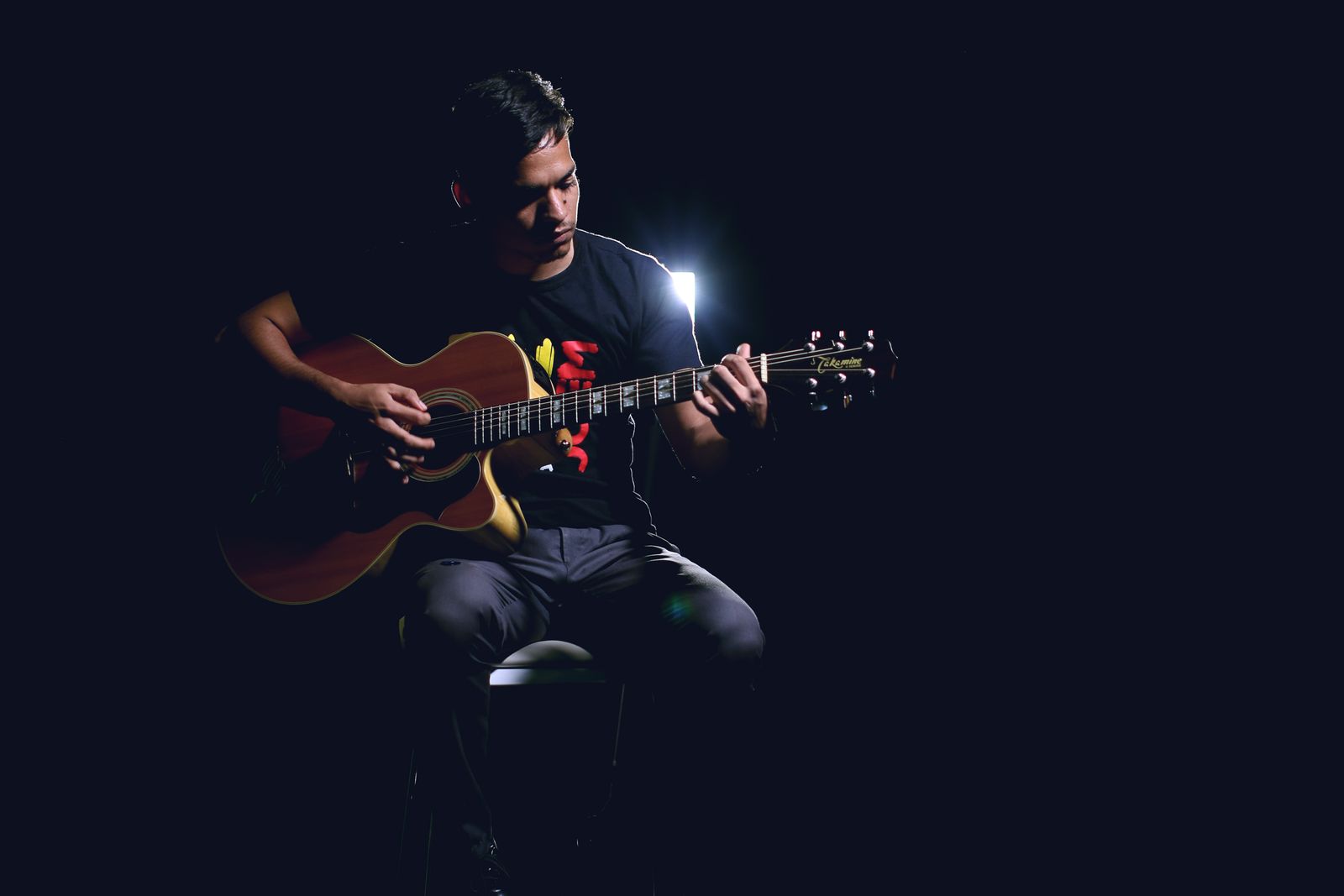 Musician playing guitar