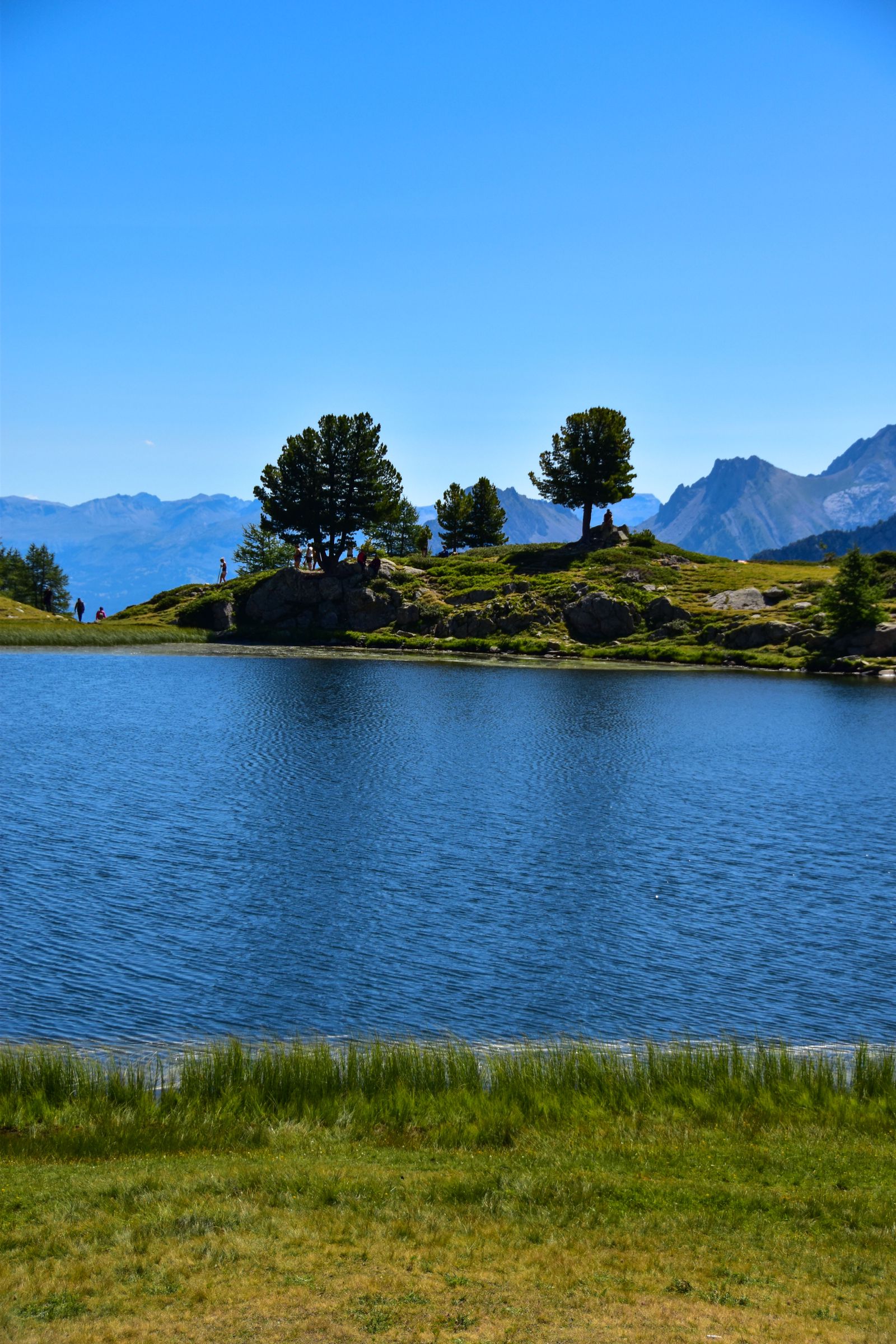 Mountain lakes of Col Bas in the Alps