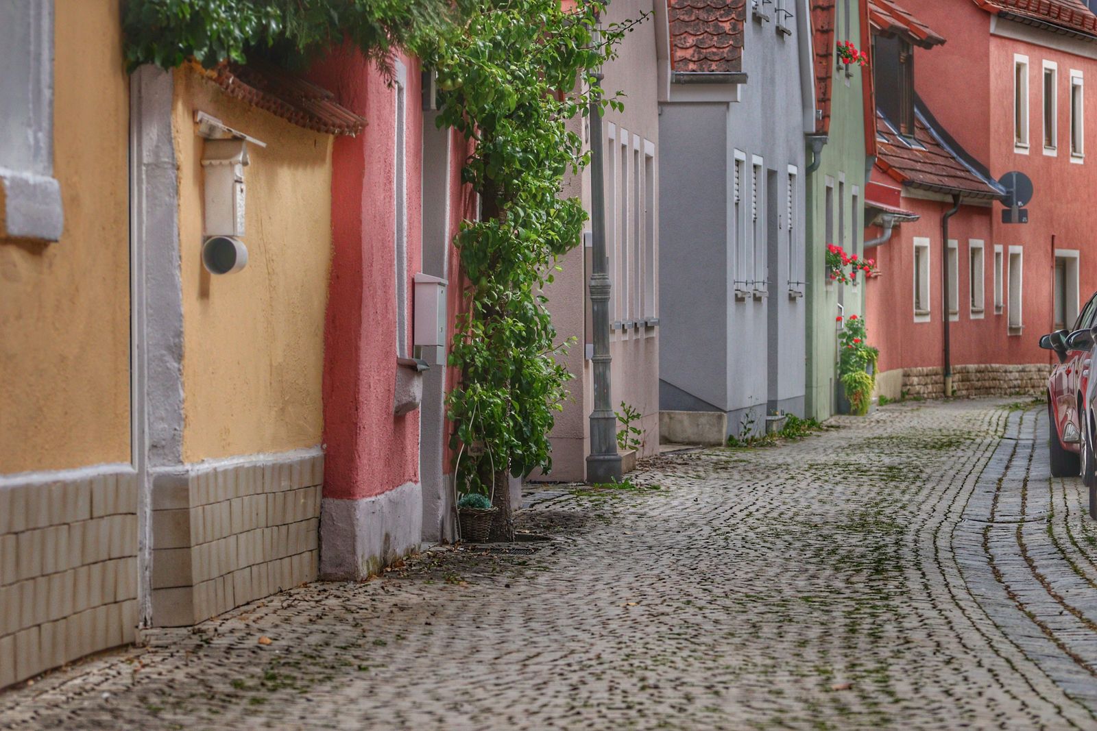 Row of houses on a street in Germany