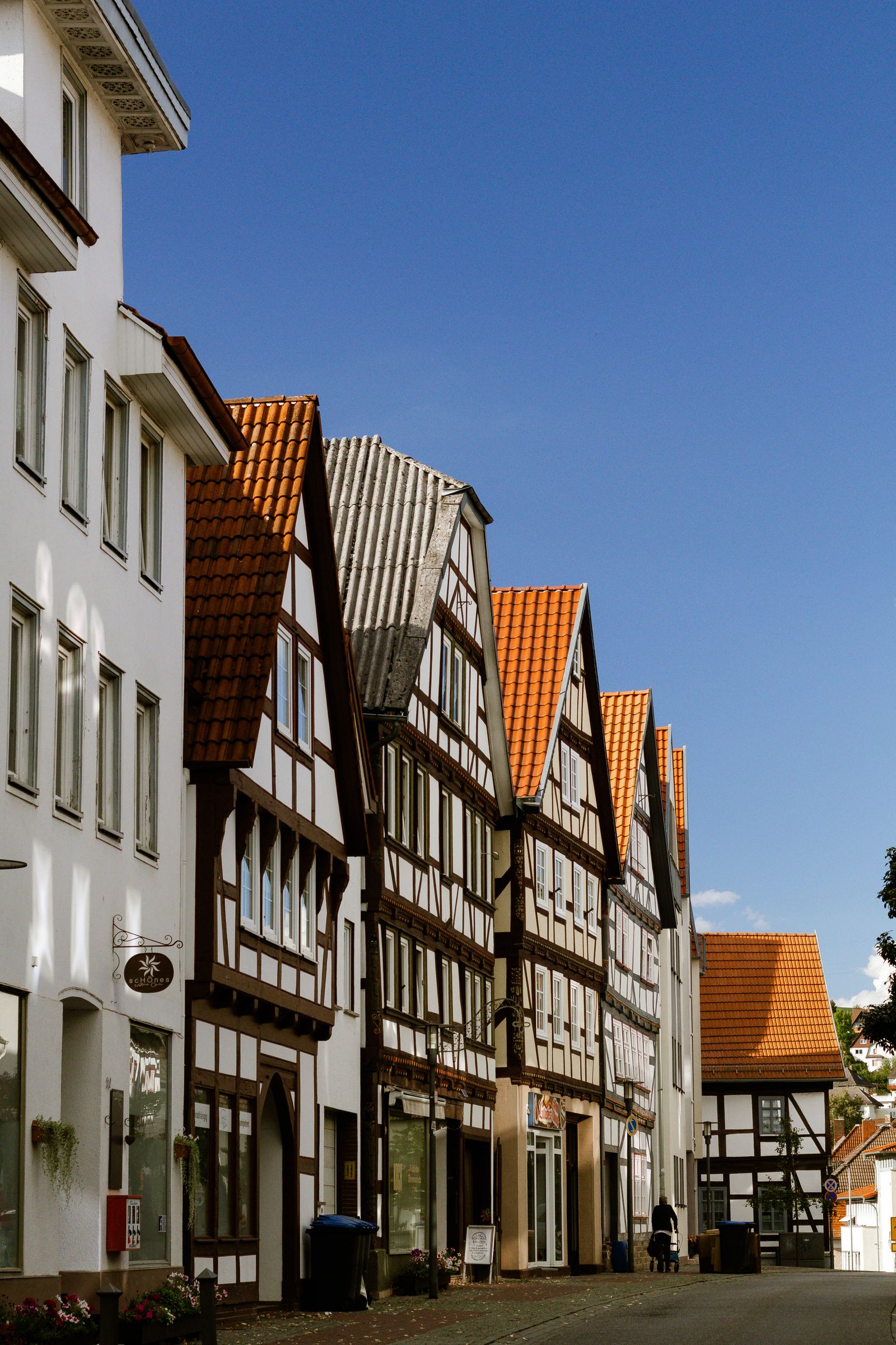 Row of houses on a street in Germany