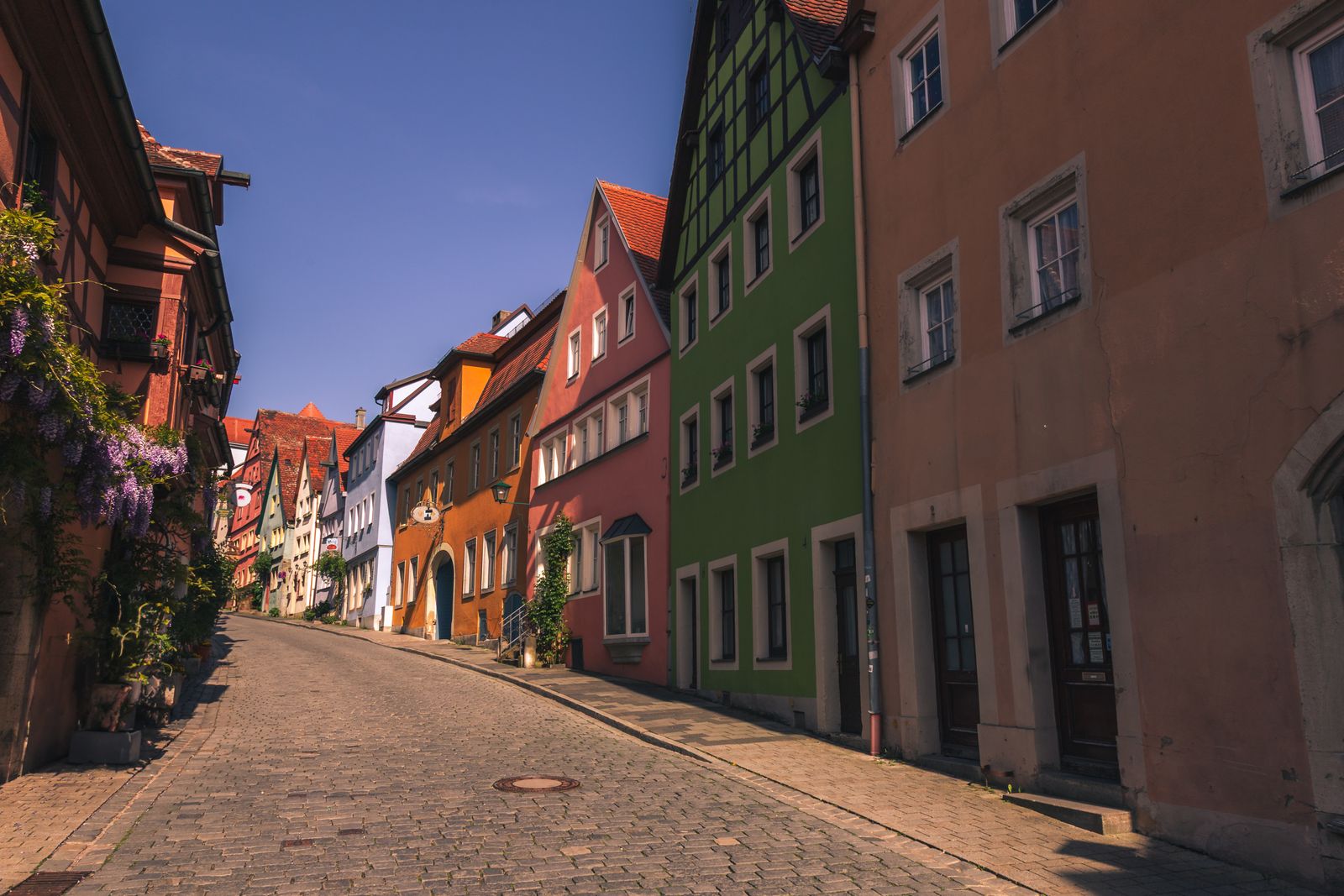 Row of houses on a street in Germany