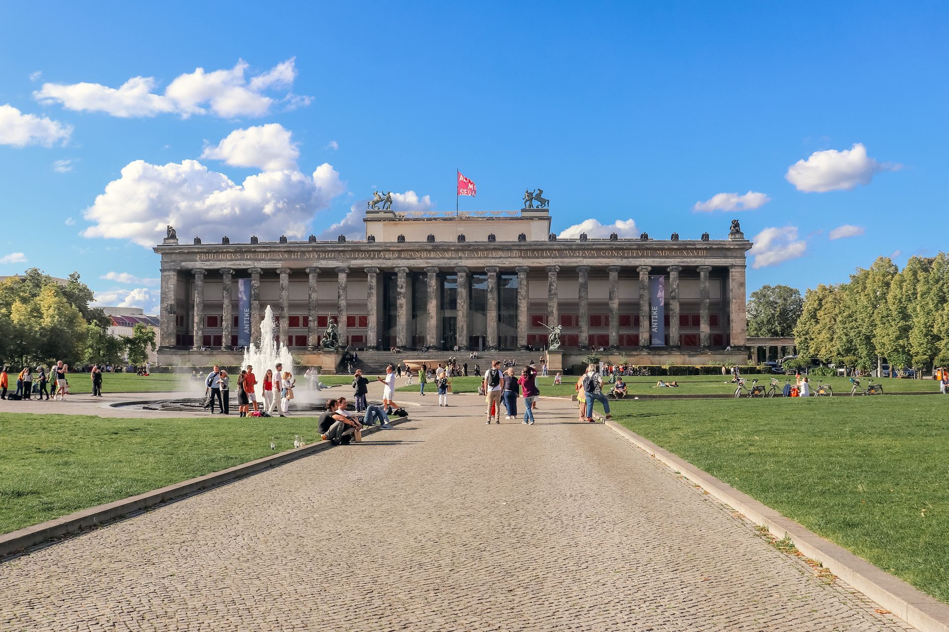 Altes Museum in Berlin with visitors on a sunny day