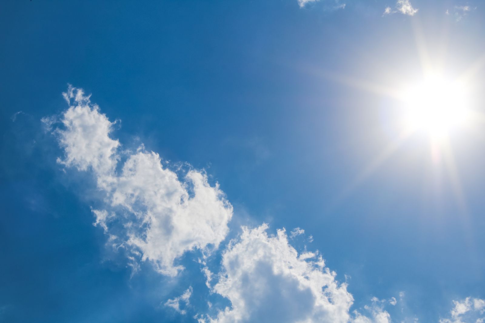 Bright summer sun in a blue sky