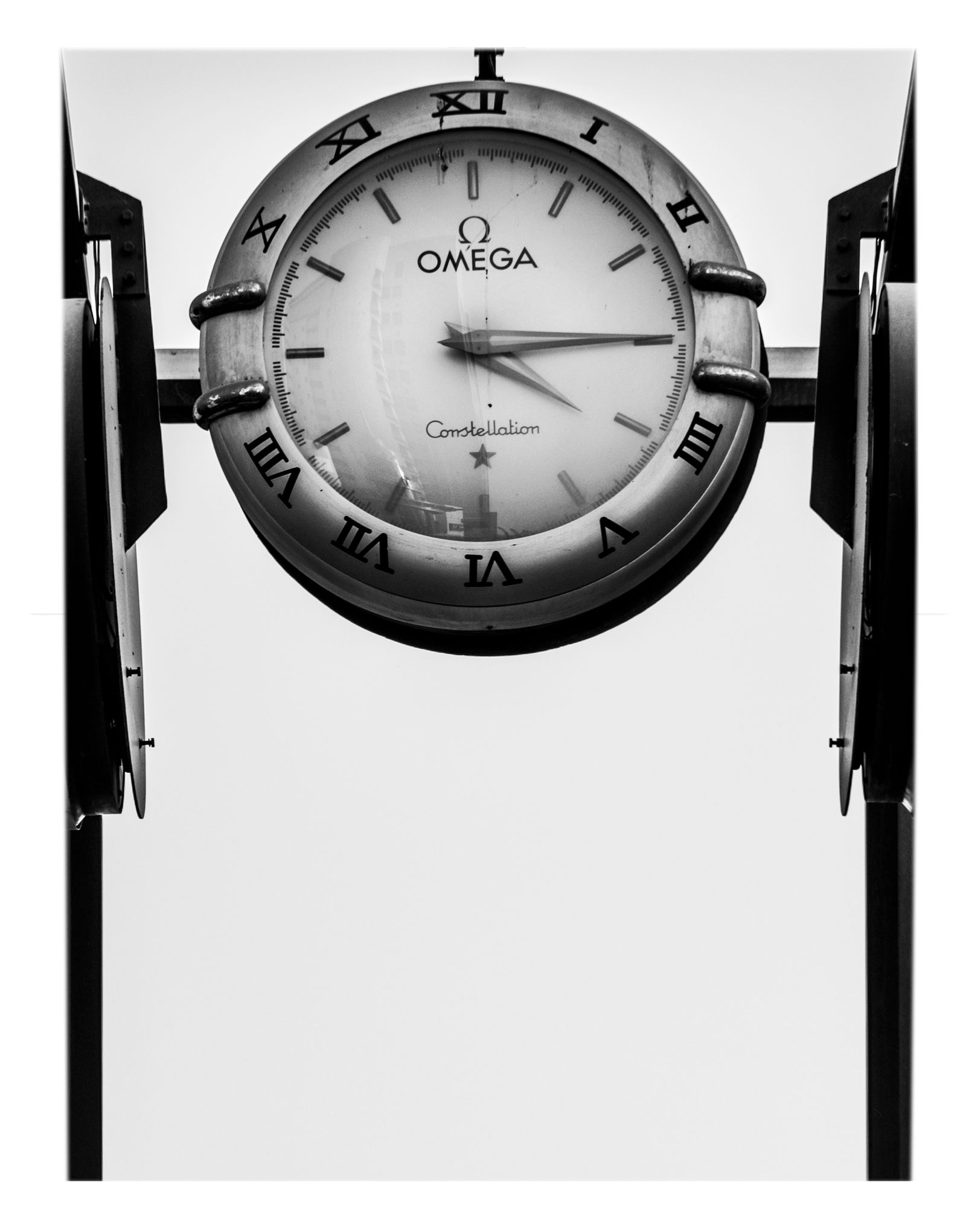 Vintage wall clock face showing time