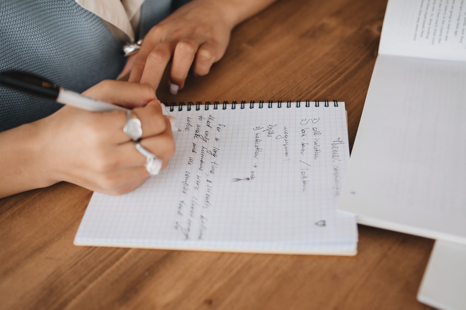 Detailed handwritten notes on German sentence structure
