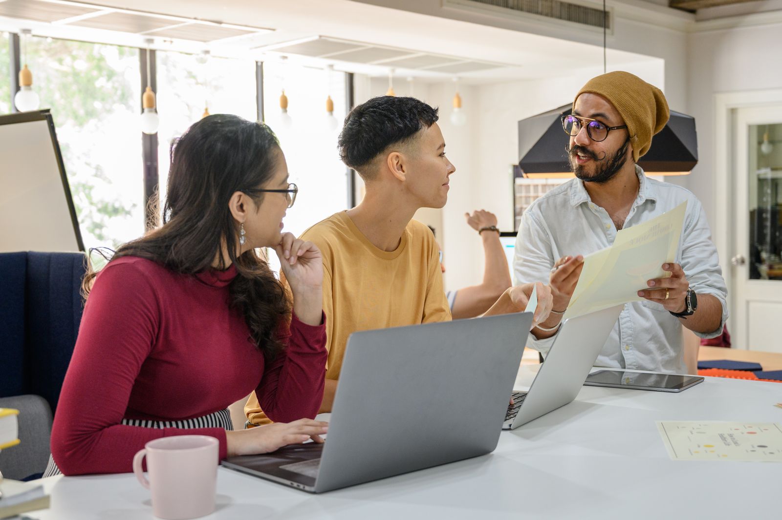 People working together in a modern office
