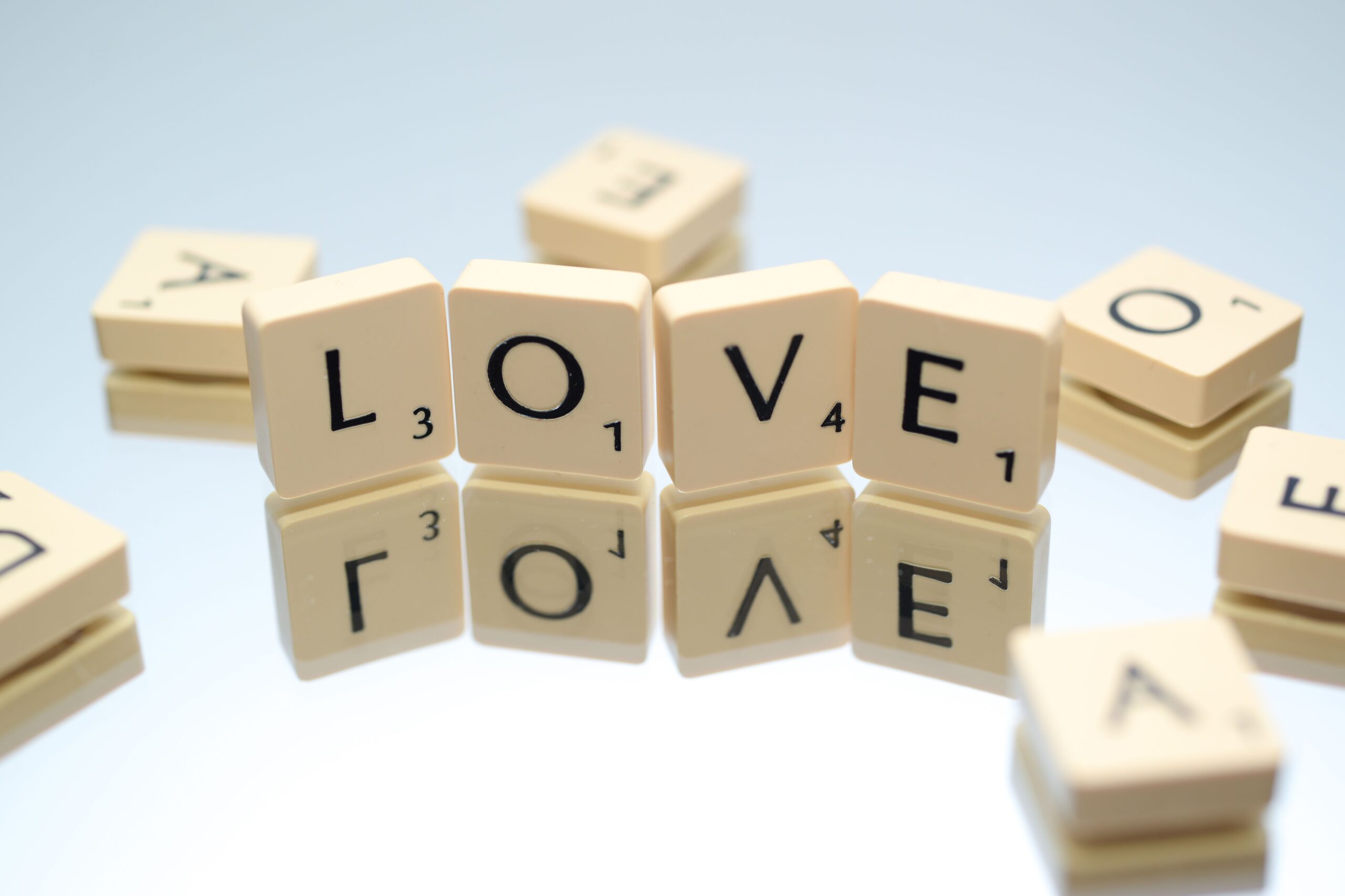 Scrabble tiles spelling out words