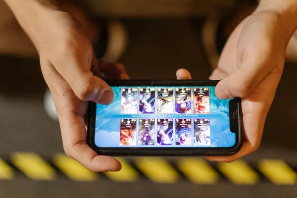 Person using a smartphone