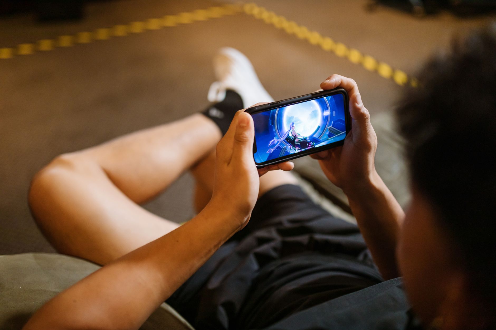 Person using a smartphone app
