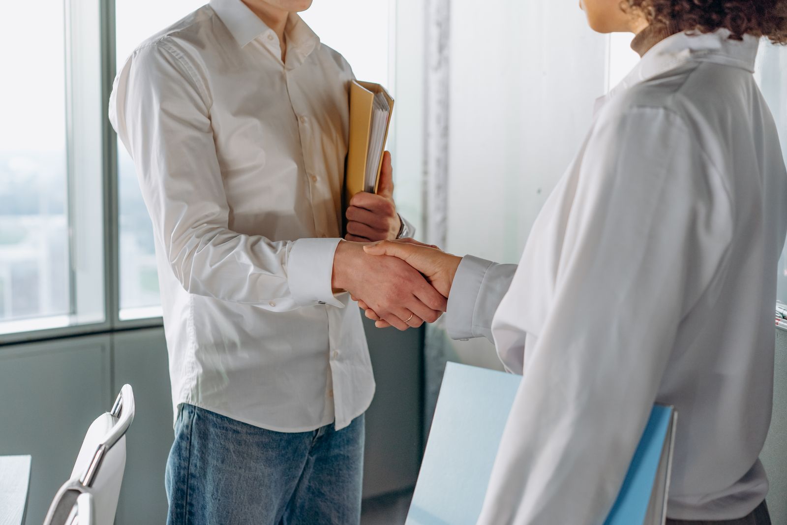 Close-up of a professional handshake