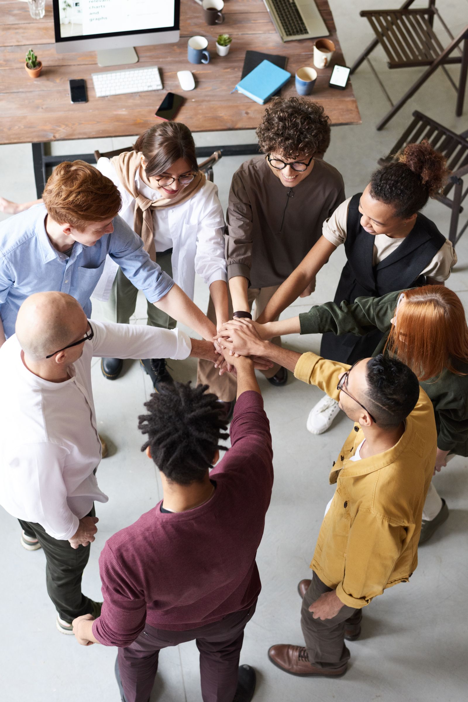 Team of people standing together