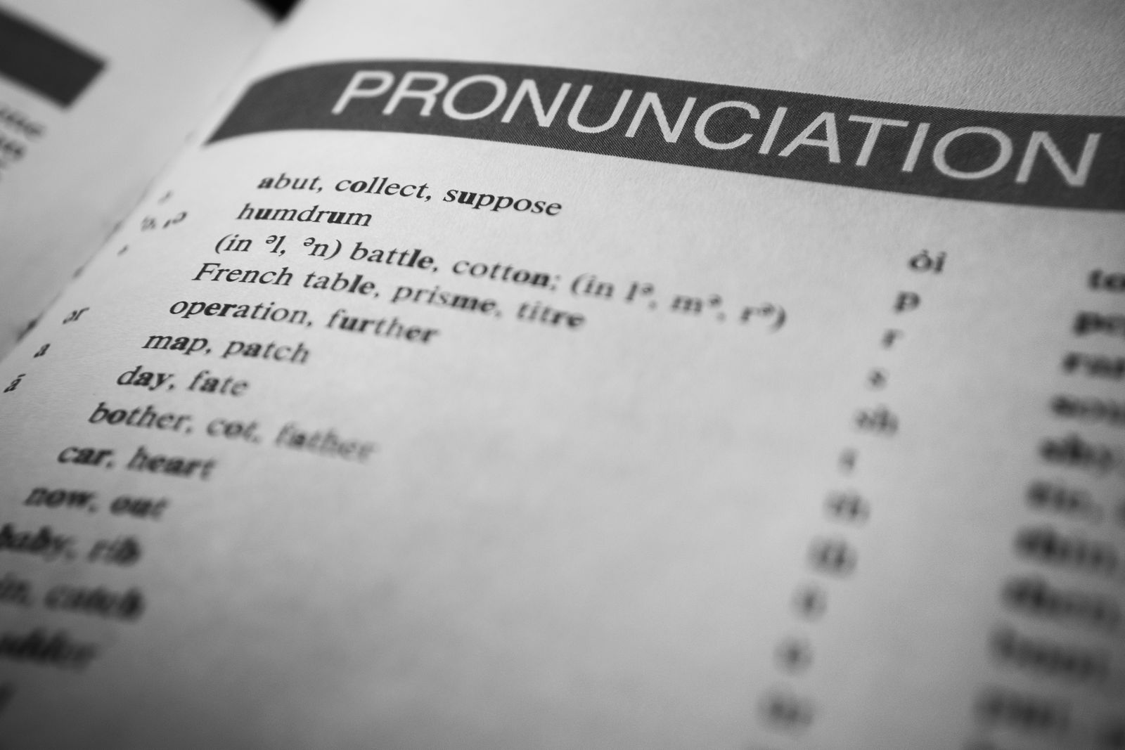 Dictionary with reading glasses for word study