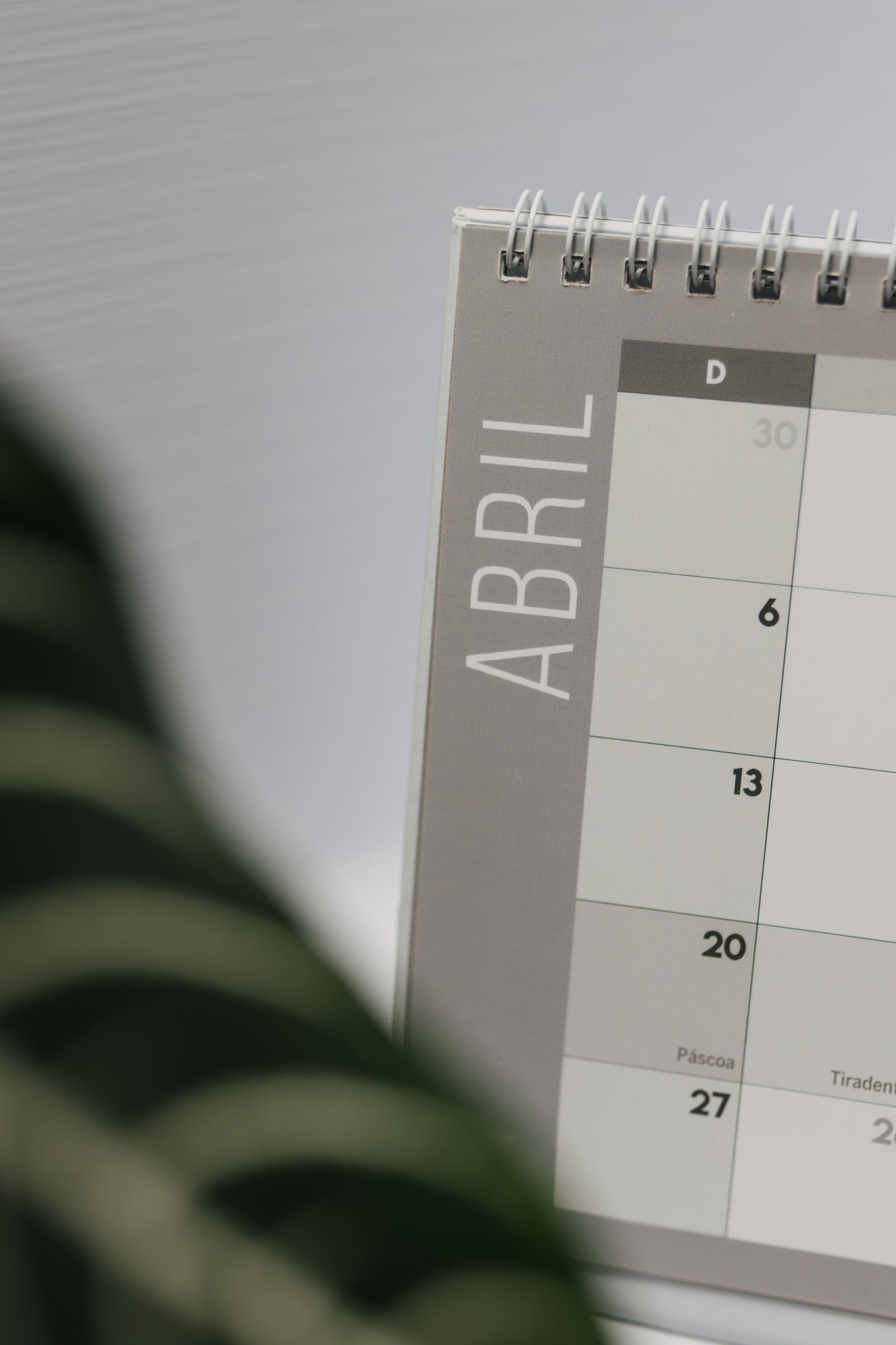 April calendar page for planning ahead