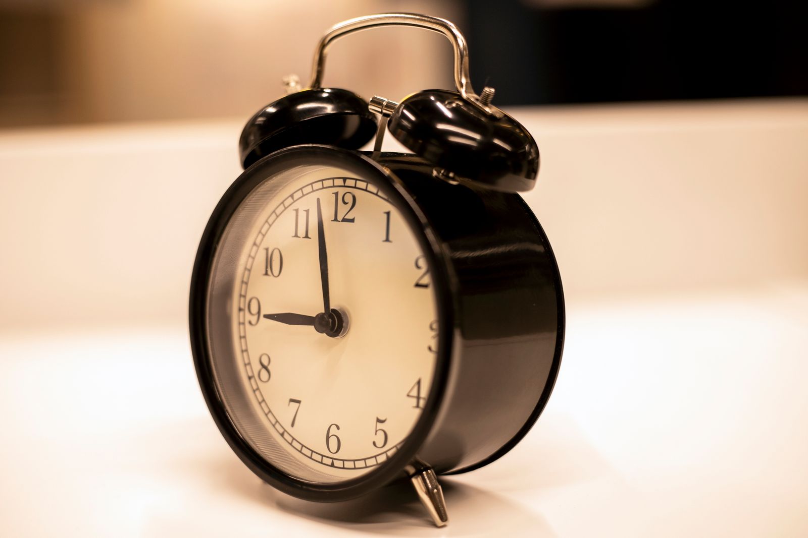Close-up shot of an alarm clock