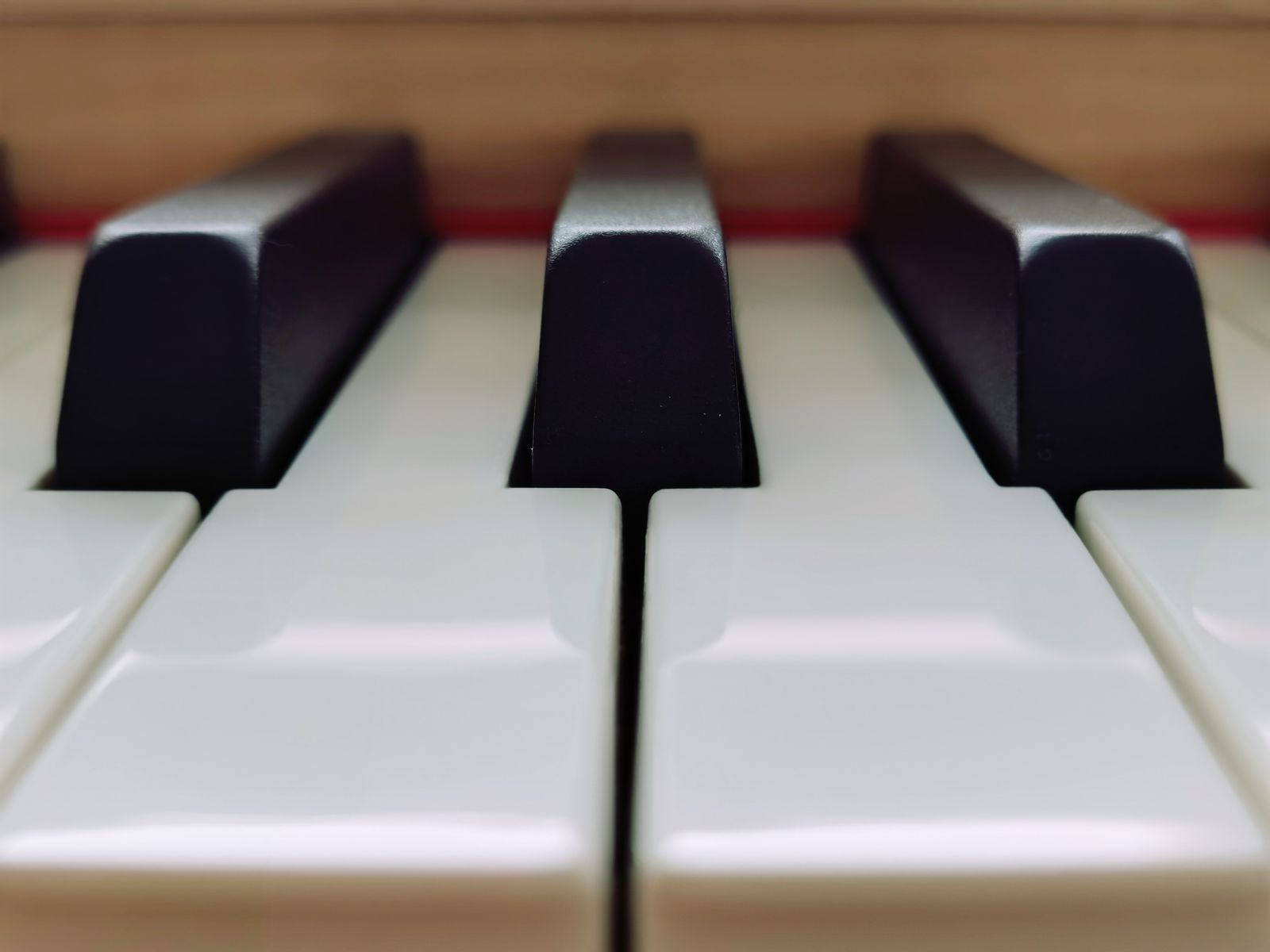 Piano keys in soft focus