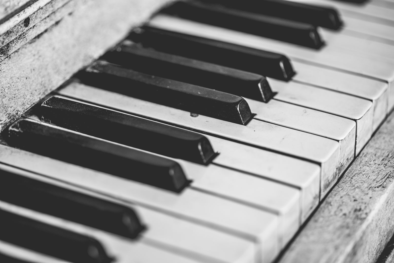 Piano keyboard close-up