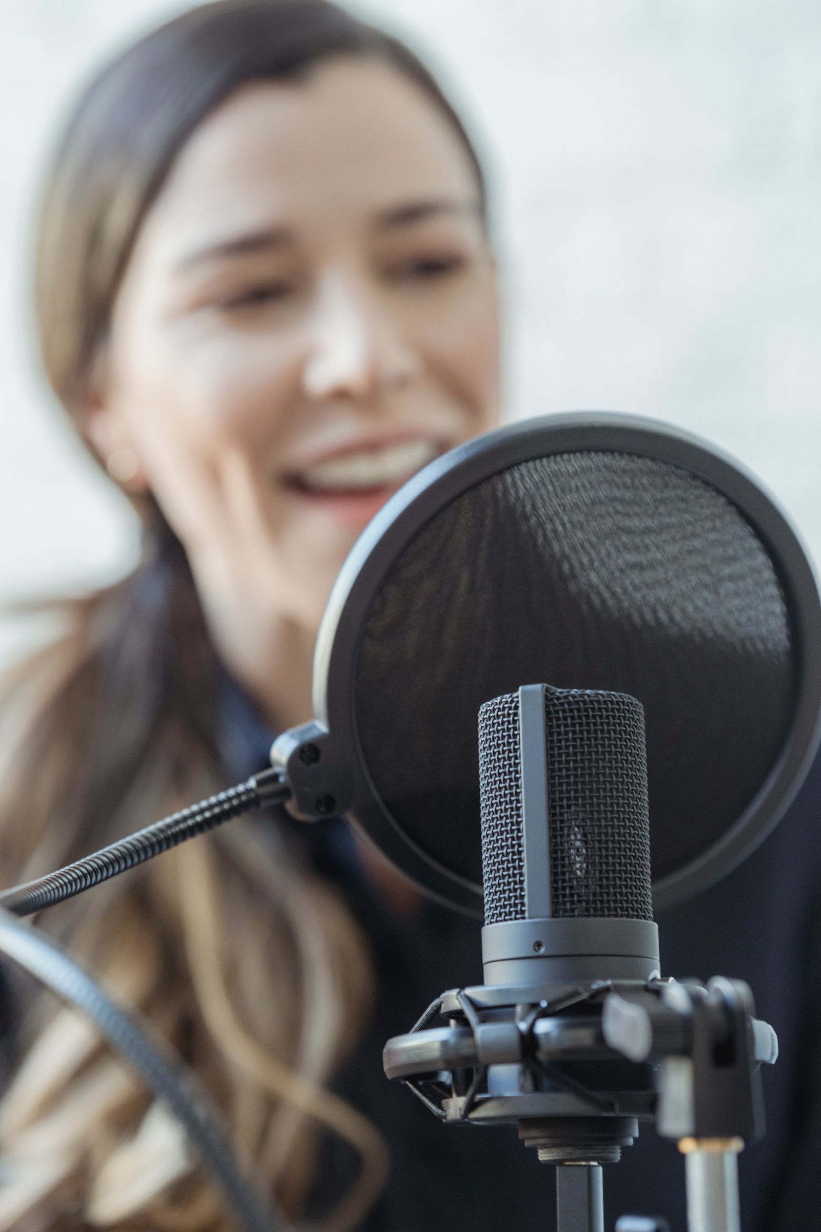 Close-up of a microphone used for voice and pronunciation practice