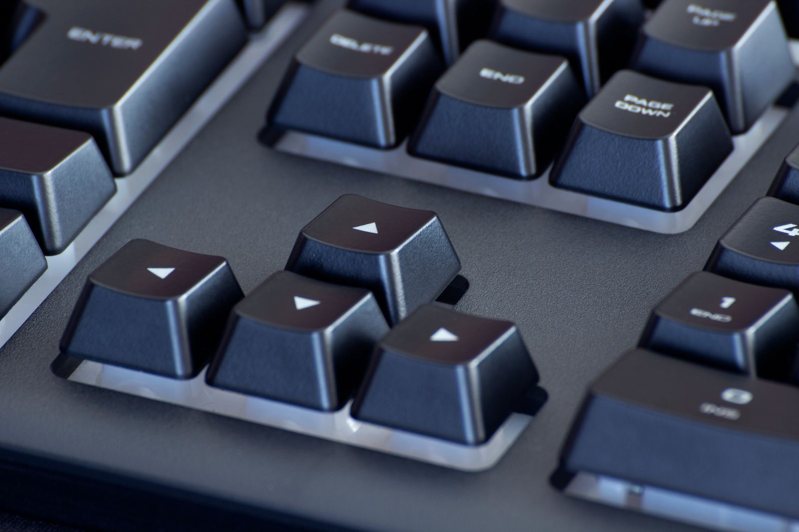 Computer keyboard keys in close-up