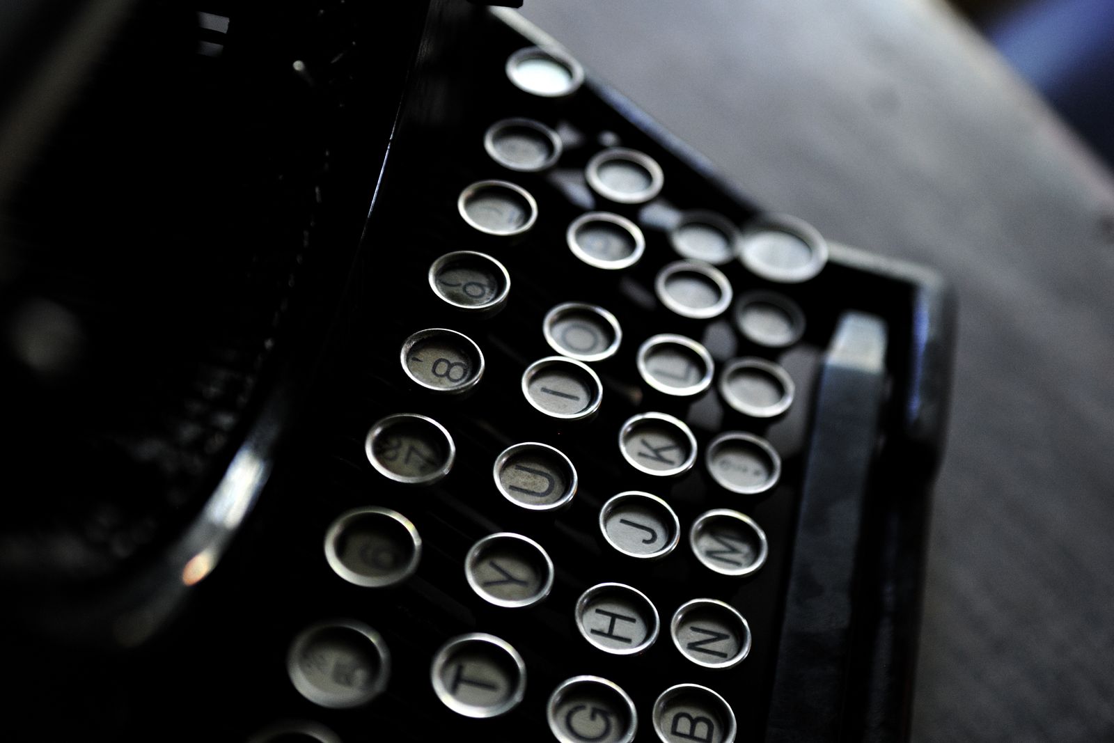 Close-up of vintage typewriter keys