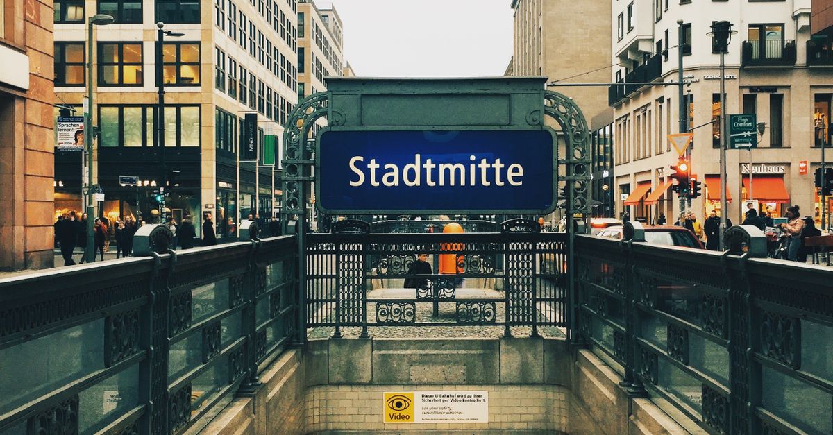 Metro station entrance in Berlin, Germany