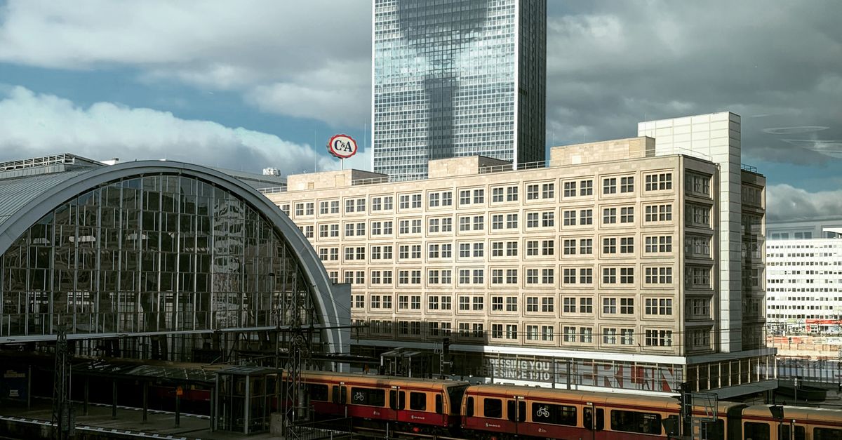 Berlin Alexanderplatz station with modern buildings