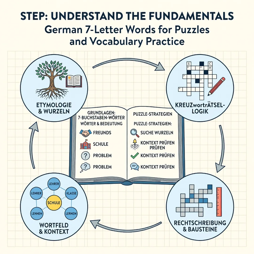 Step 1: Illustration for step: Understand the fundamentals related to German 7-Letter Words for Puzzles and
