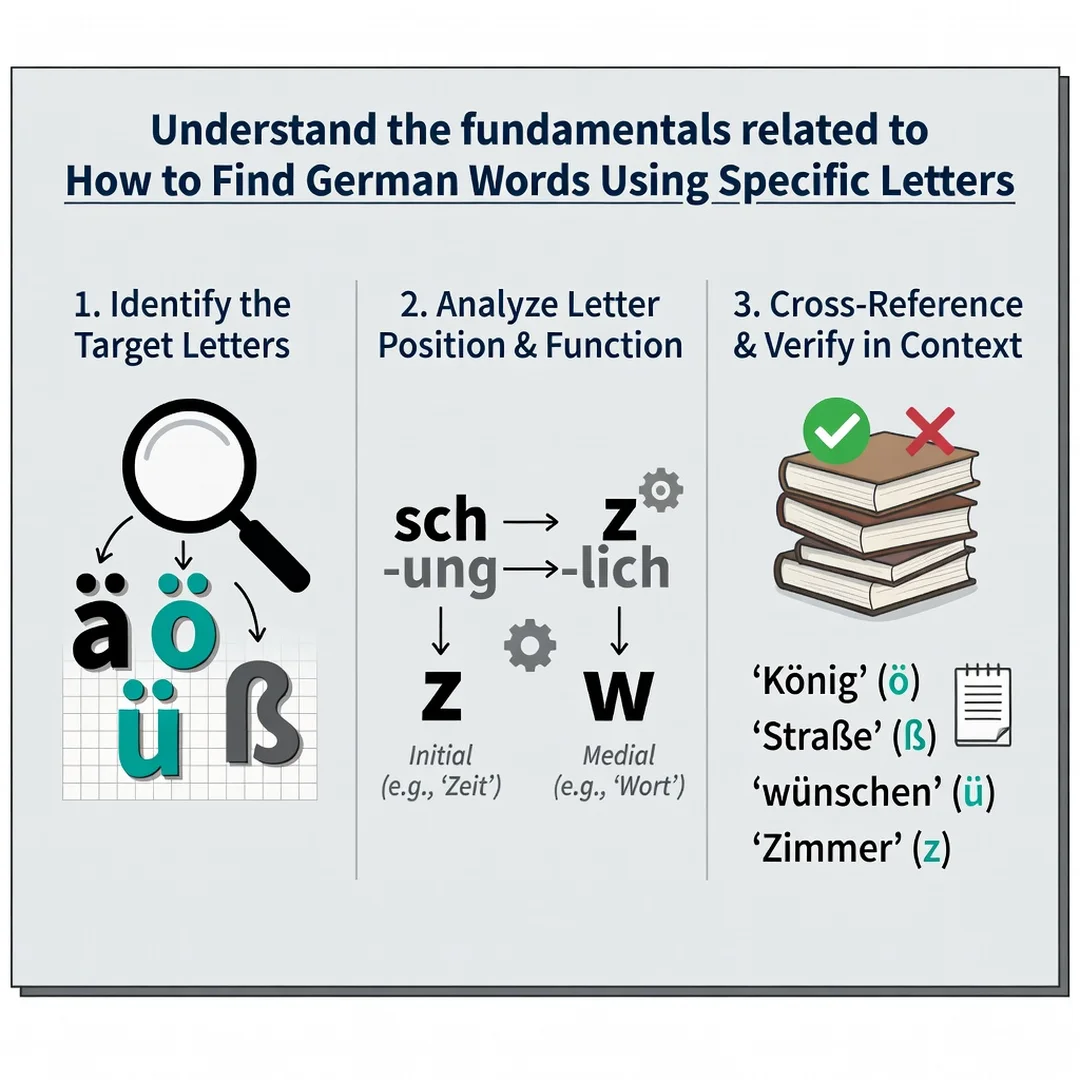 Step 1: Illustration for step: Understand the fundamentals related to How to Find German Words Using Specifi