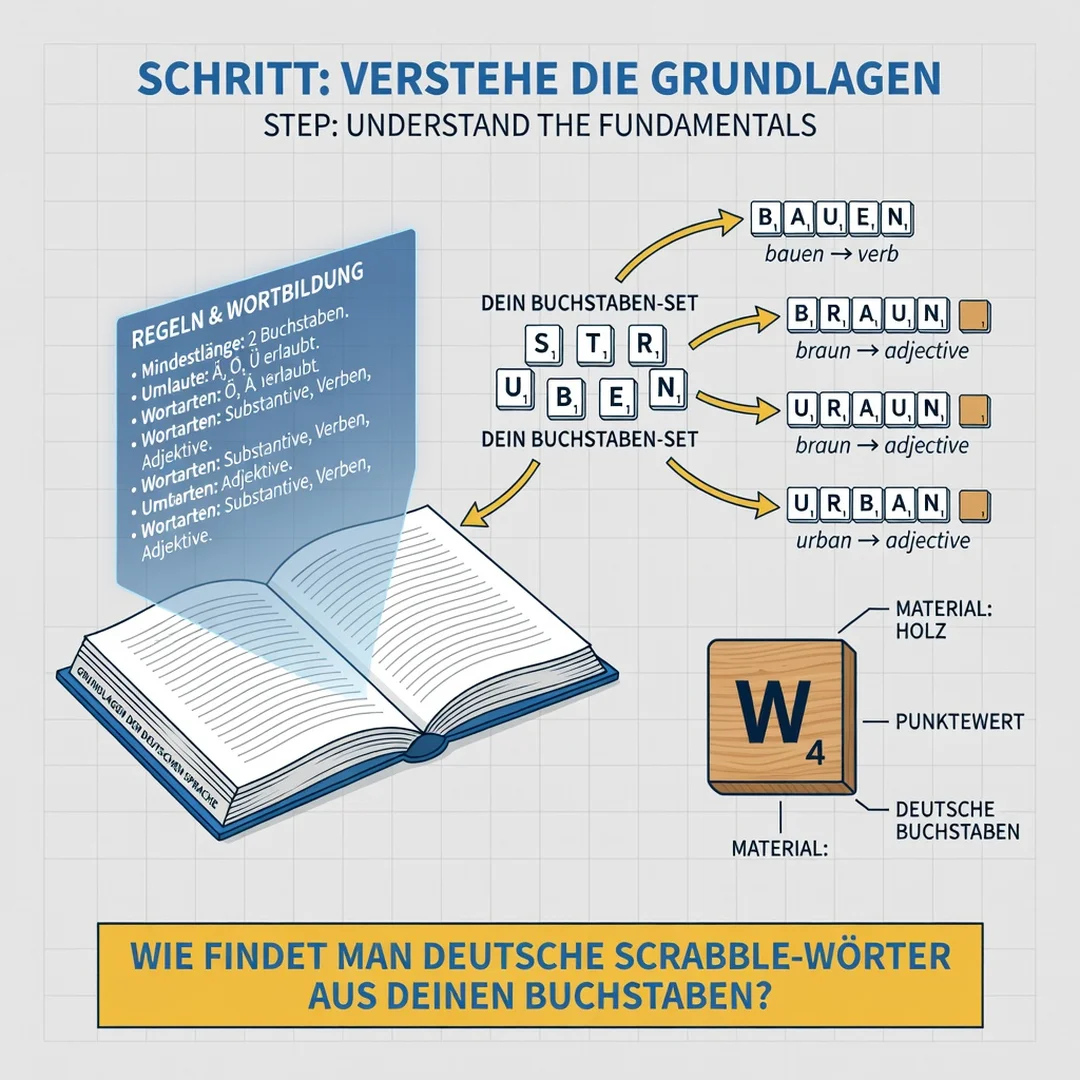 Step 1: Illustration for step: Understand the fundamentals related to How to Find German Scrabble Words From