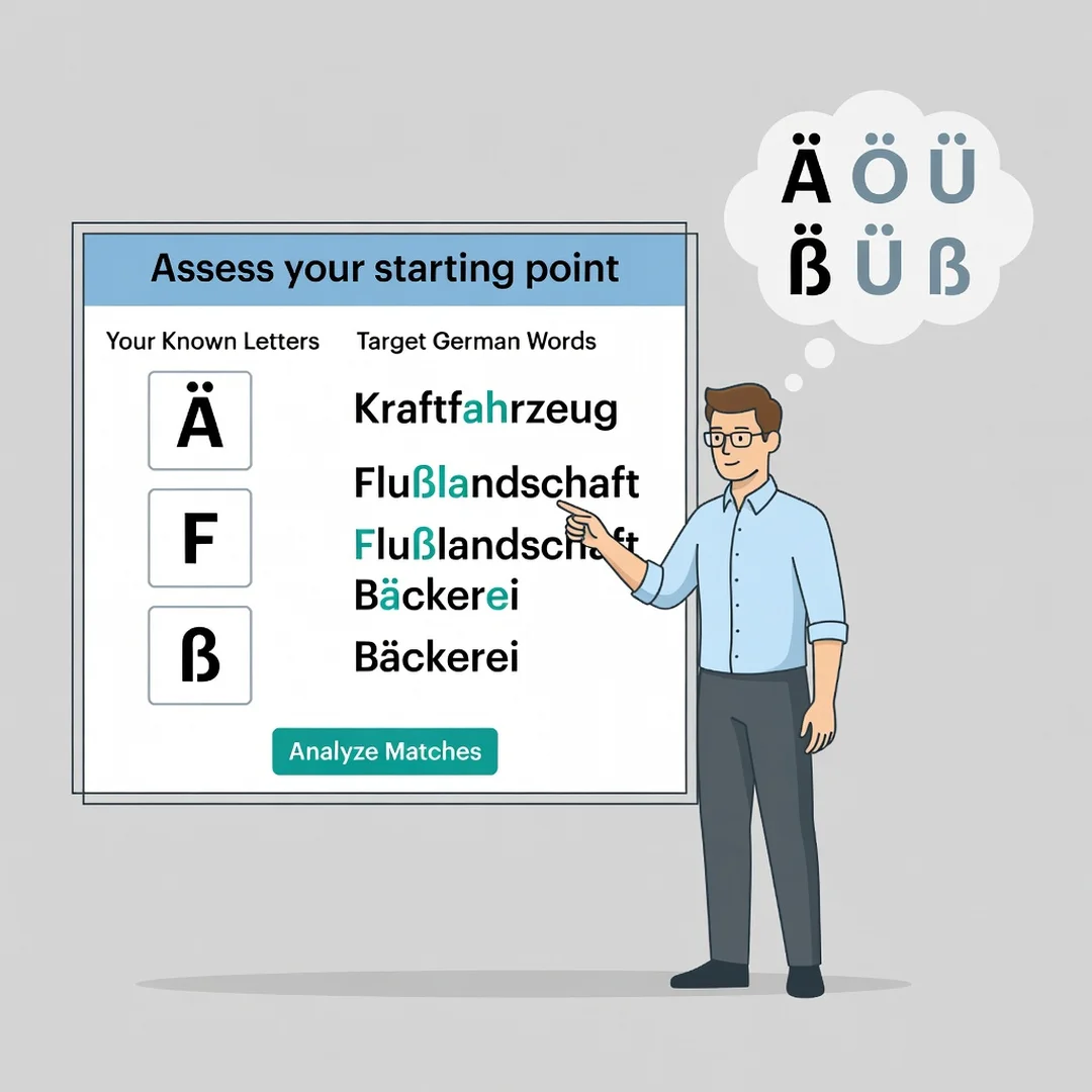 Step 2: Illustration for step: Assess your starting point related to How to Find German Words Using Specific