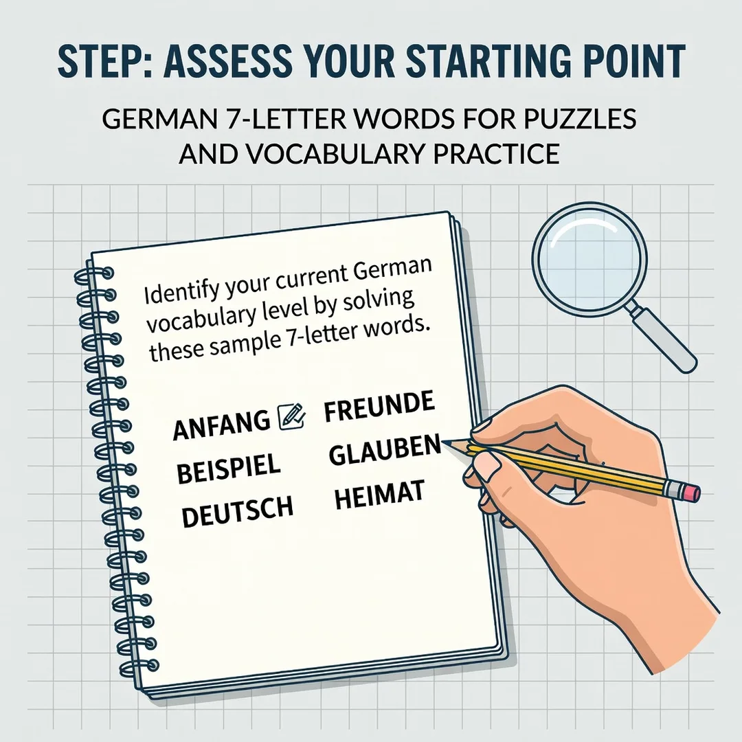 Step 2: Illustration for step: Assess your starting point related to German 7-Letter Words for Puzzles and V