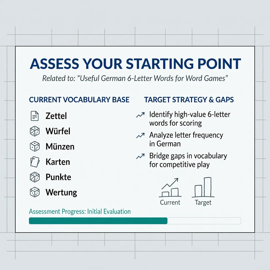 Step 2: Illustration for step: Assess your starting point related to Useful German 6-Letter Words for Word G